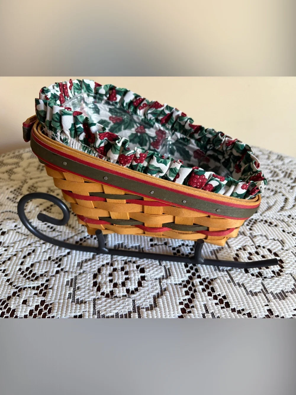 Vintage 1998 Longaberger Sleigh Basket